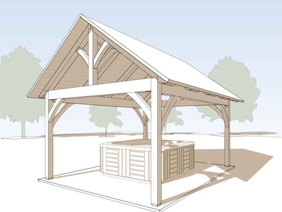 12' x 16' Pavilion Brooks Post & Beam